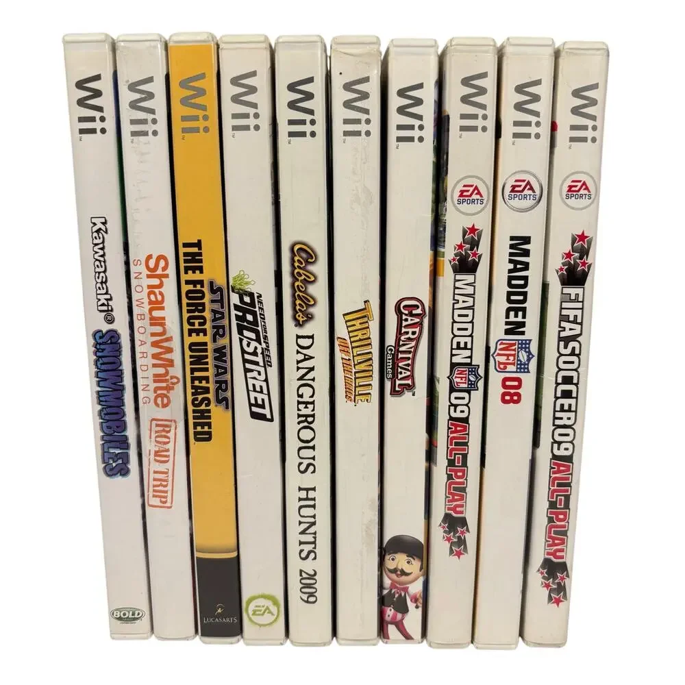 Nintendo Wii Video Game Bundle Lot of 10 Games with Cases TESTED WORKS
